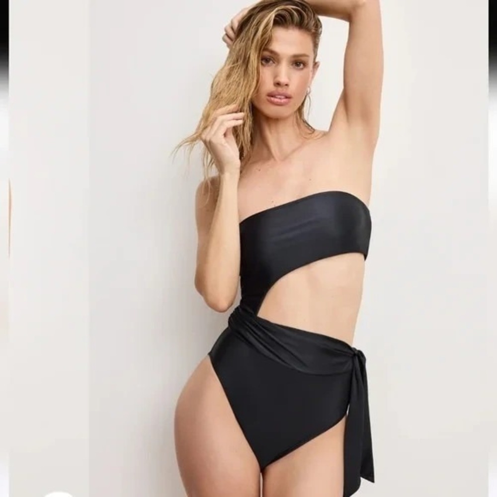 Good American strapless Cutout One Piece Swimsuit Women's 2XL Black NWT